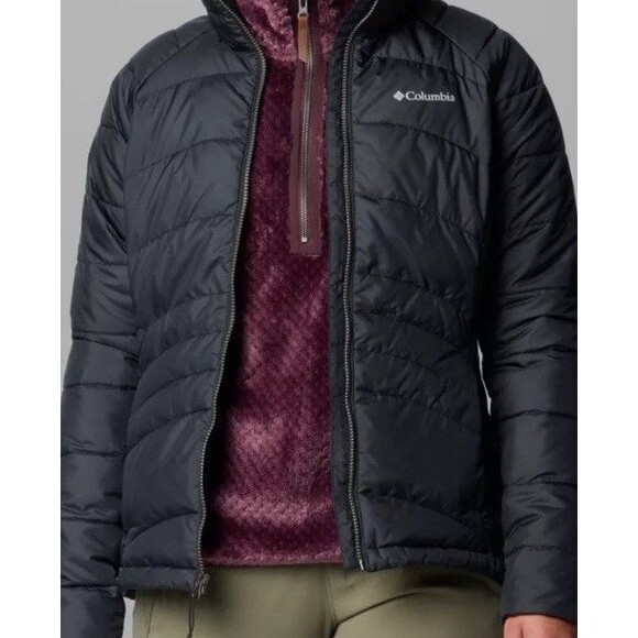 NWT COLUMBIA Black Heavenly Jacket QUILTED PUFFER Omni-Heat Reflective Lining S - Picture 3 of 14